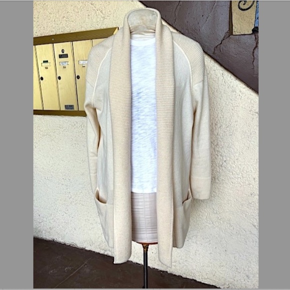 VINCE Wool/Cashmere Open Front Cardigan w/ Ribbed Knit Trim & Pockets EUC/sz S - Picture 3 of 16